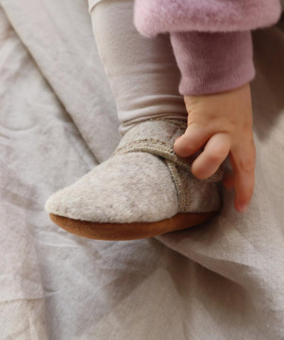 En Fant Baby Wool Sand Melange Slippers