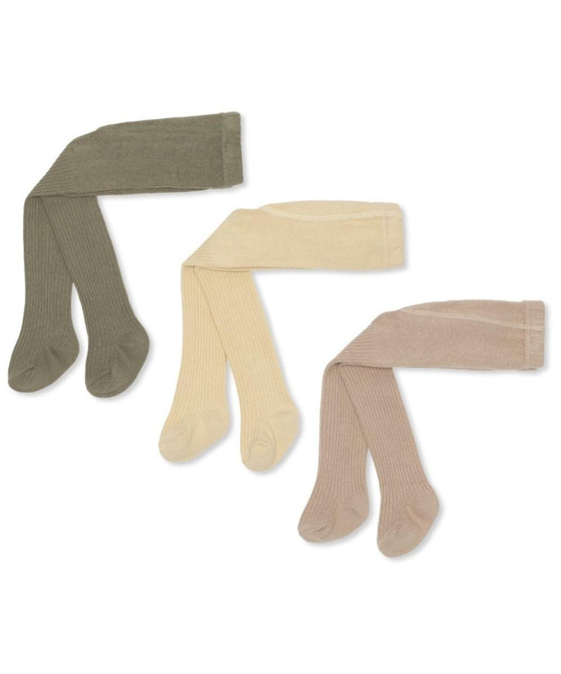 Konges Sløjd 3-Pack Rib Stockings Laurel Oak