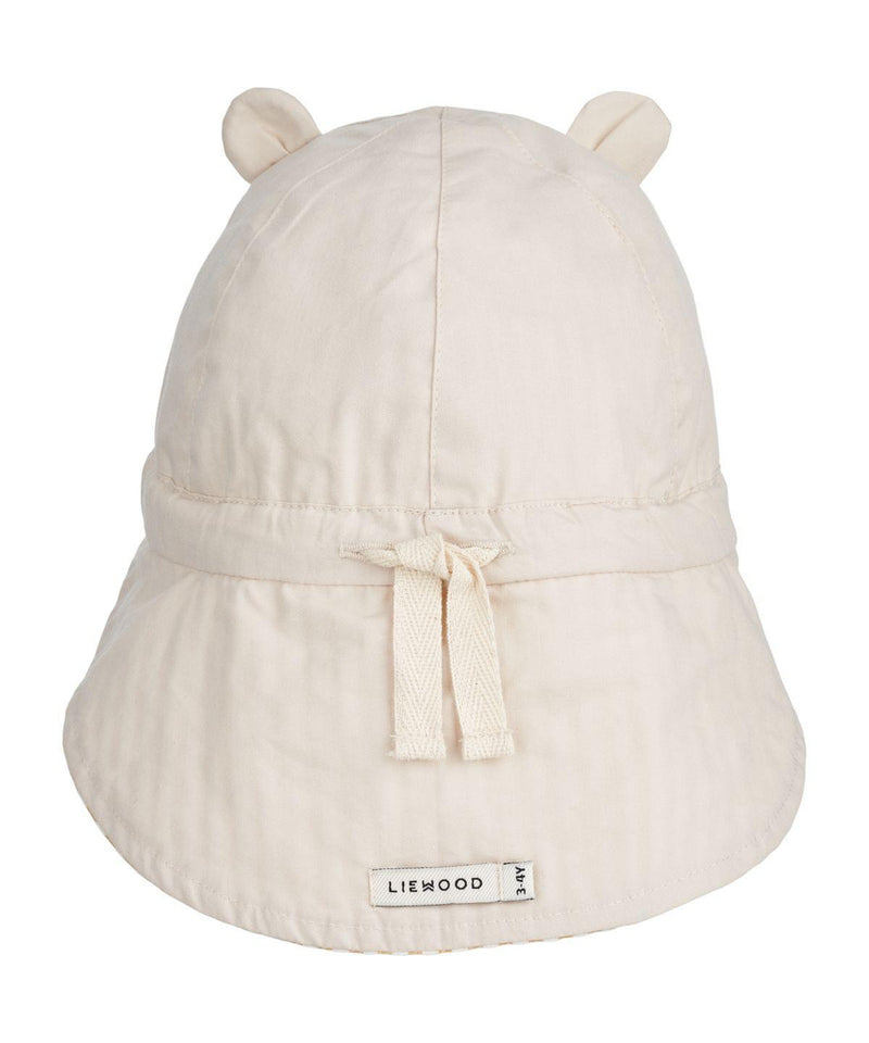 Liewood Baby Gorm Reversible Seersucker Sun Hat Stripe Yellow Mellow