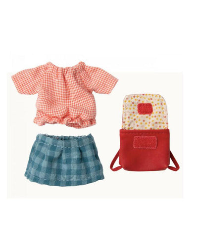 Maileg Clothes And Bag Big Sister Mouse Red