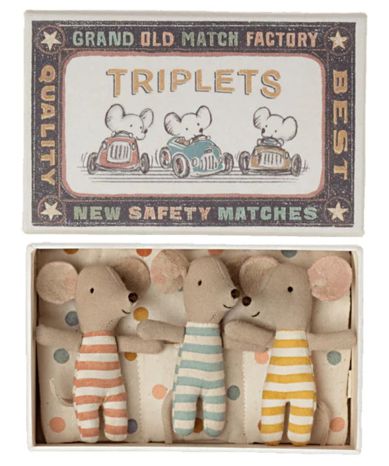 Maileg Mouse In A Box Triplets Zonder Tutje