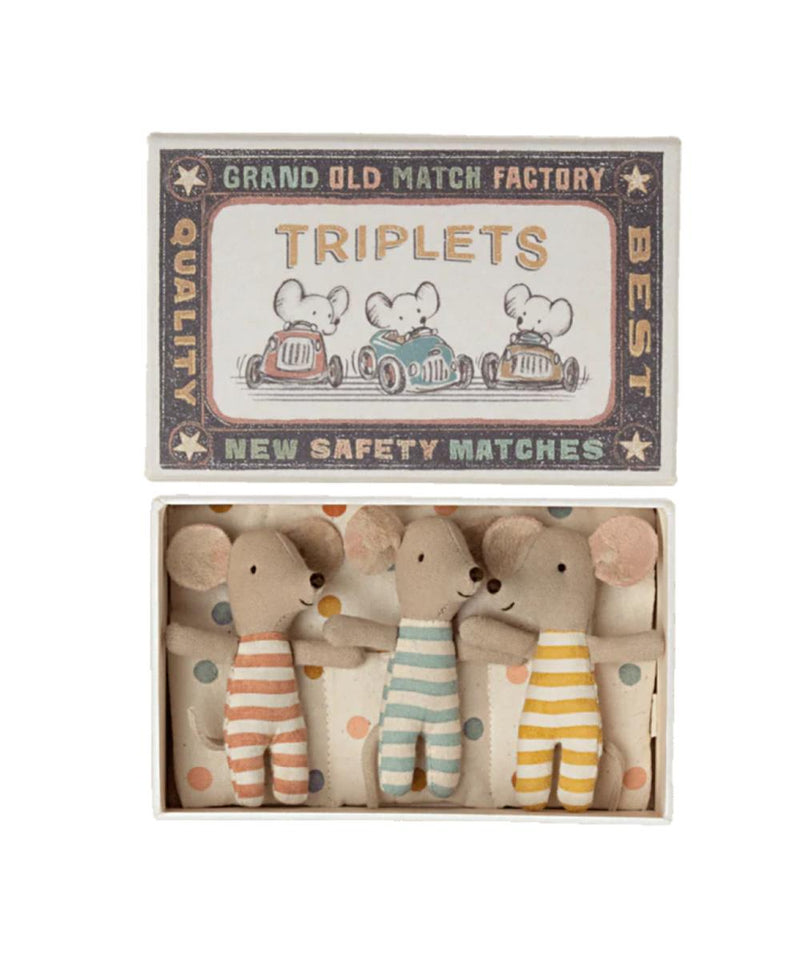 Maileg Mouse In A Box Triplets Zonder Tutje