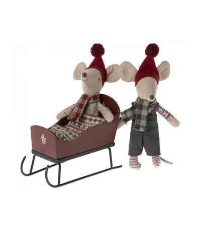 Maileg Sleigh Mouse Red