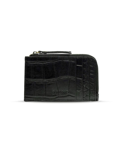 O My Bag Lola Coin Purse Black Croco Classic Leather