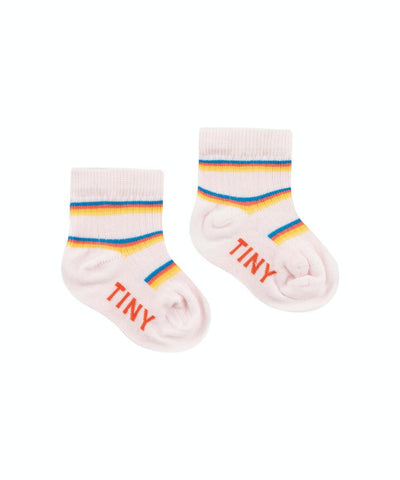 Tiny Cottons Baby Stripes Quarter Socks Pink